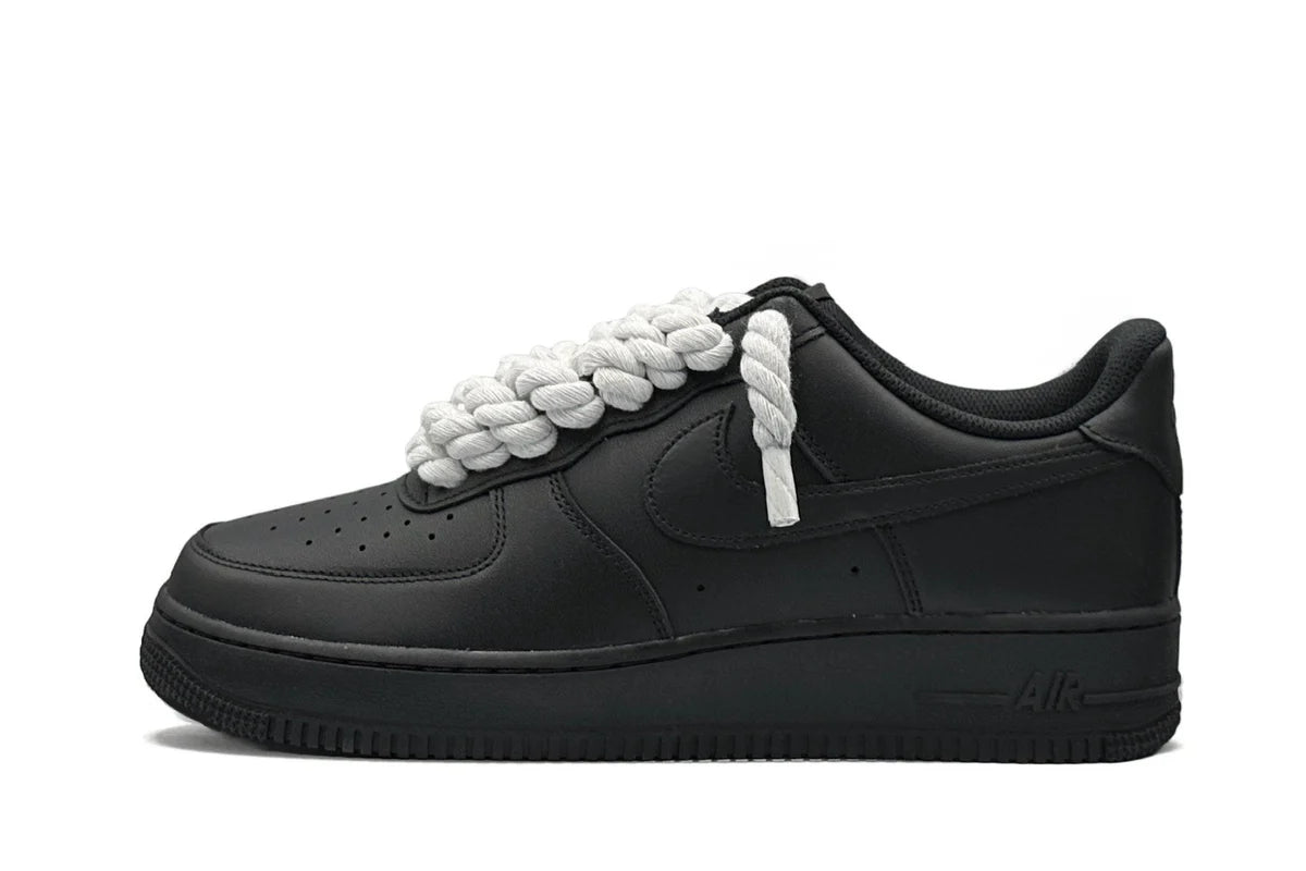 AF1 BLACK x Rope Laces